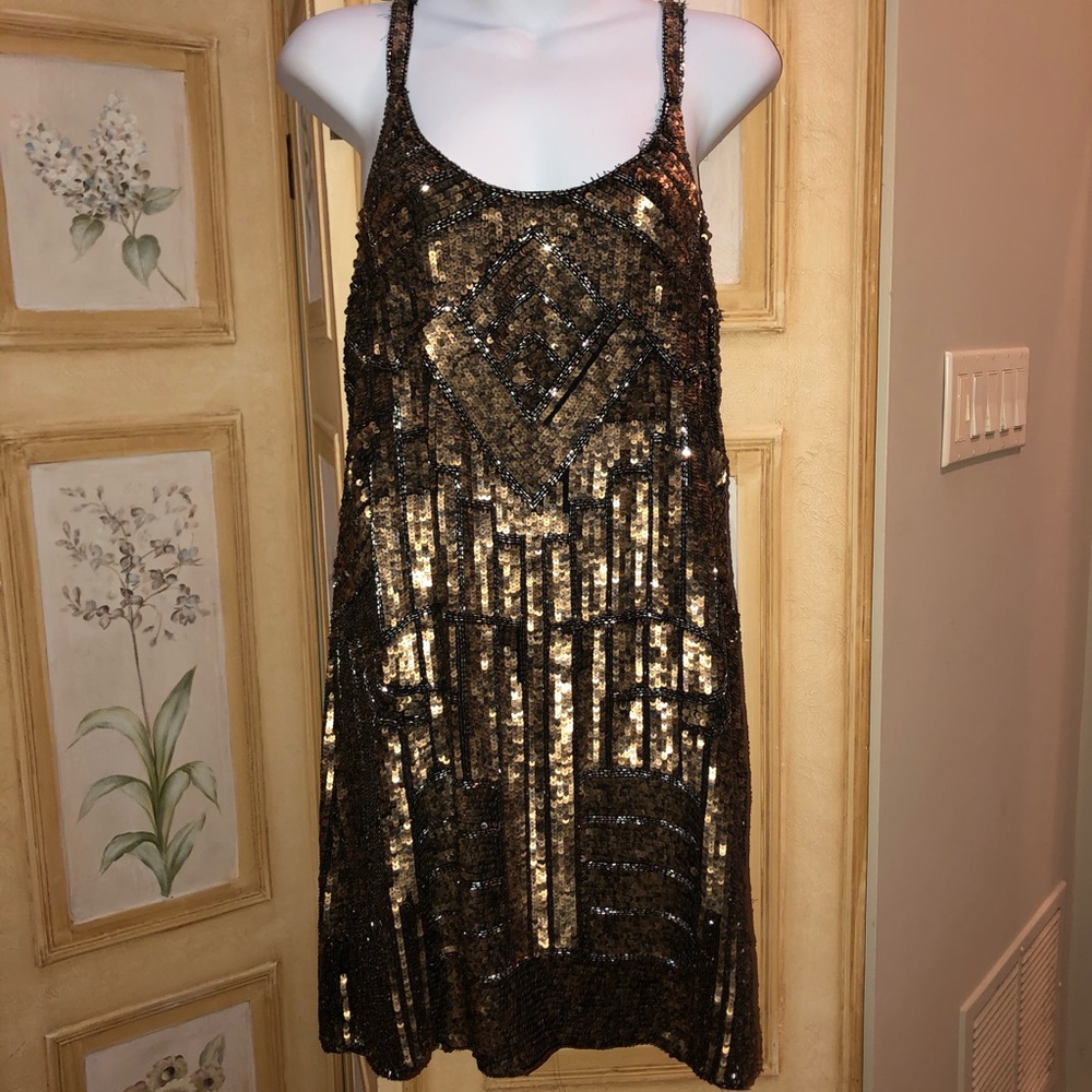 Parker sequin gatsby style dress size 8